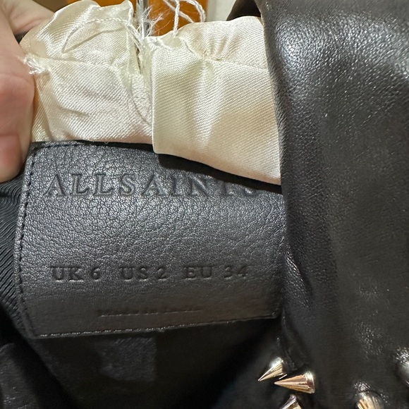 All Saint Studded Black Leather Jacket - Picture 4 of 4